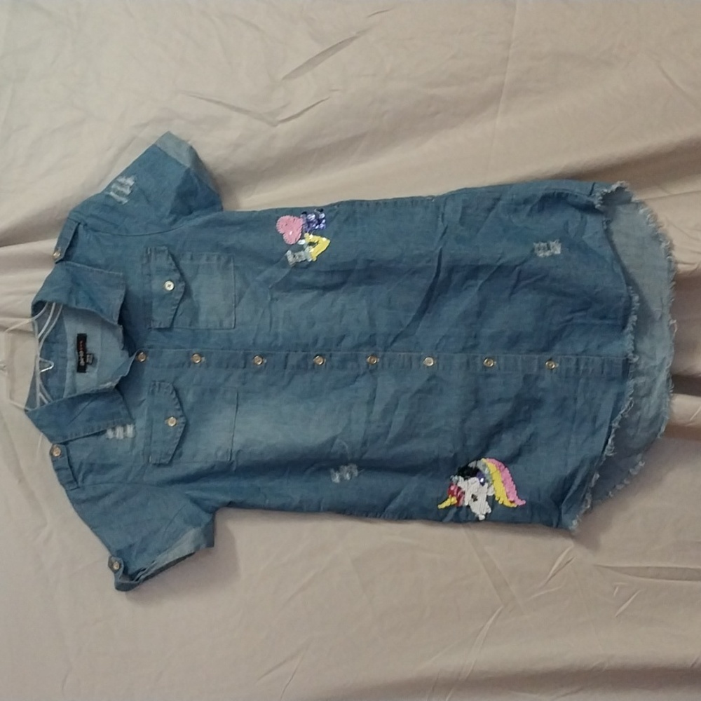 Girls Girls blue jeans dress size 14/16